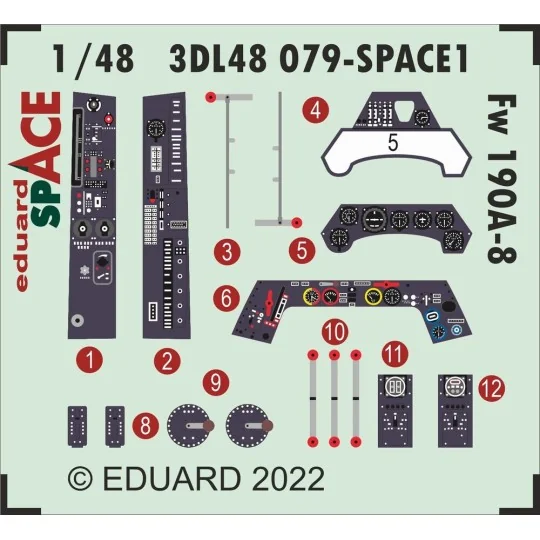 Fw 190A-8 SPACE, 1/48 - Eduard Accessories 3DL48079