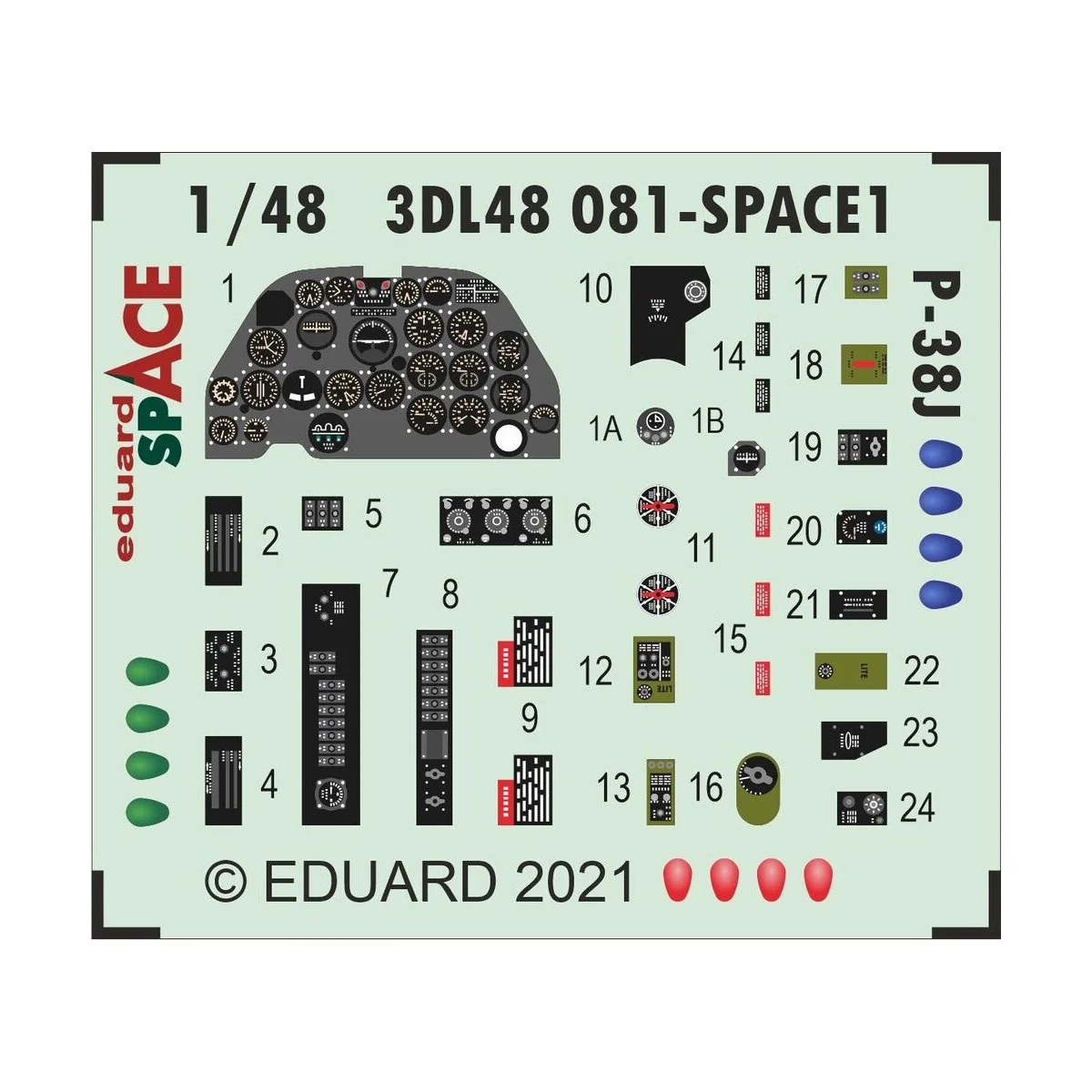 P-38J SPACE, 1/48 - Eduard Accessories 3DL48081