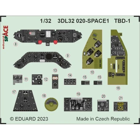TBD-1 SPACE 1/32 TRUMPETER - Eduard Accessories 3DL32020