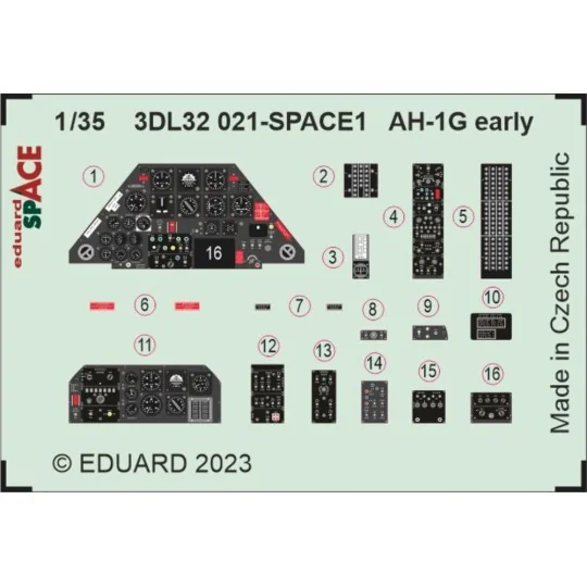 AH-1G early SPACE 1/35 - Eduard Accessories 3DL32021