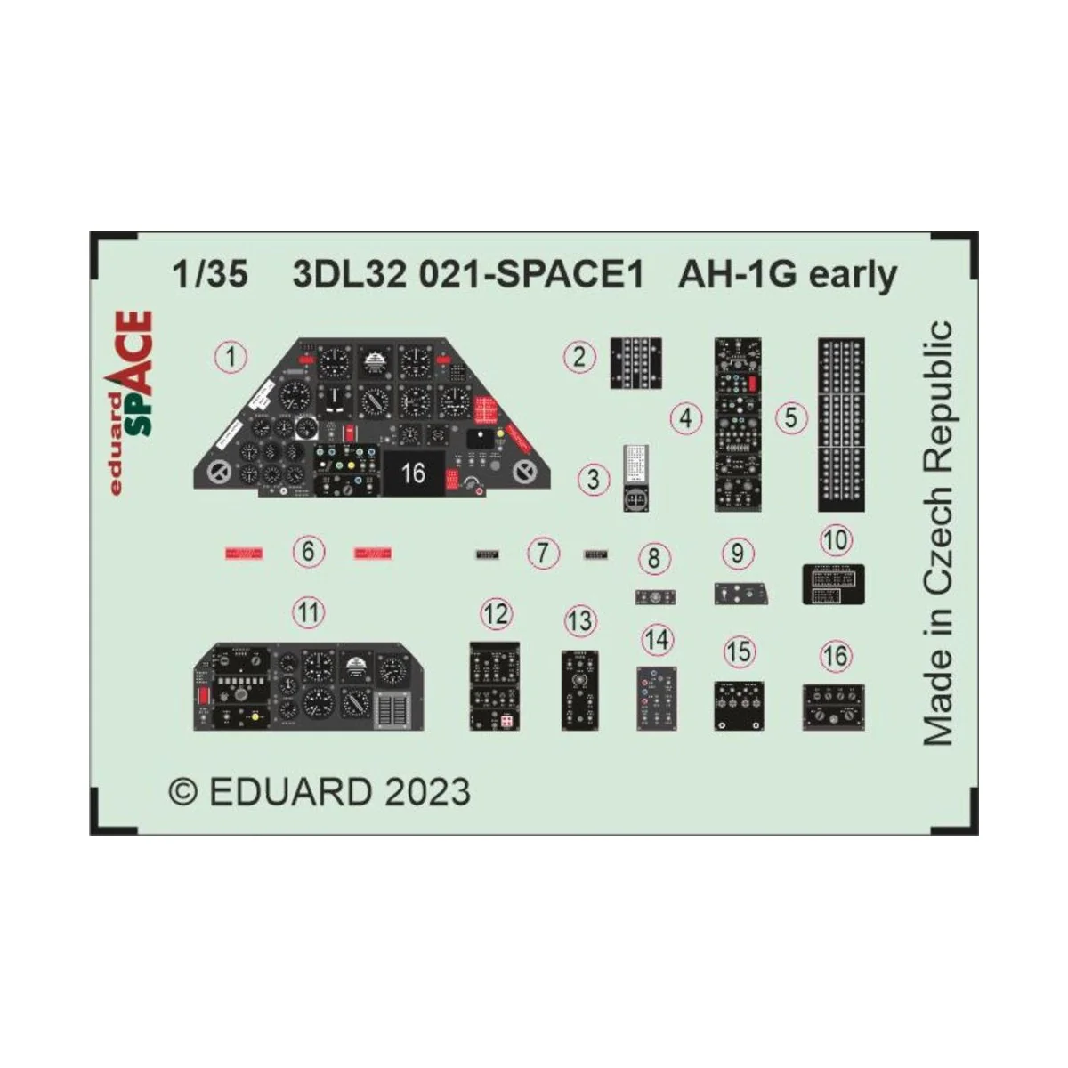 AH-1G early SPACE 1/35 - Eduard Accessories 3DL32021