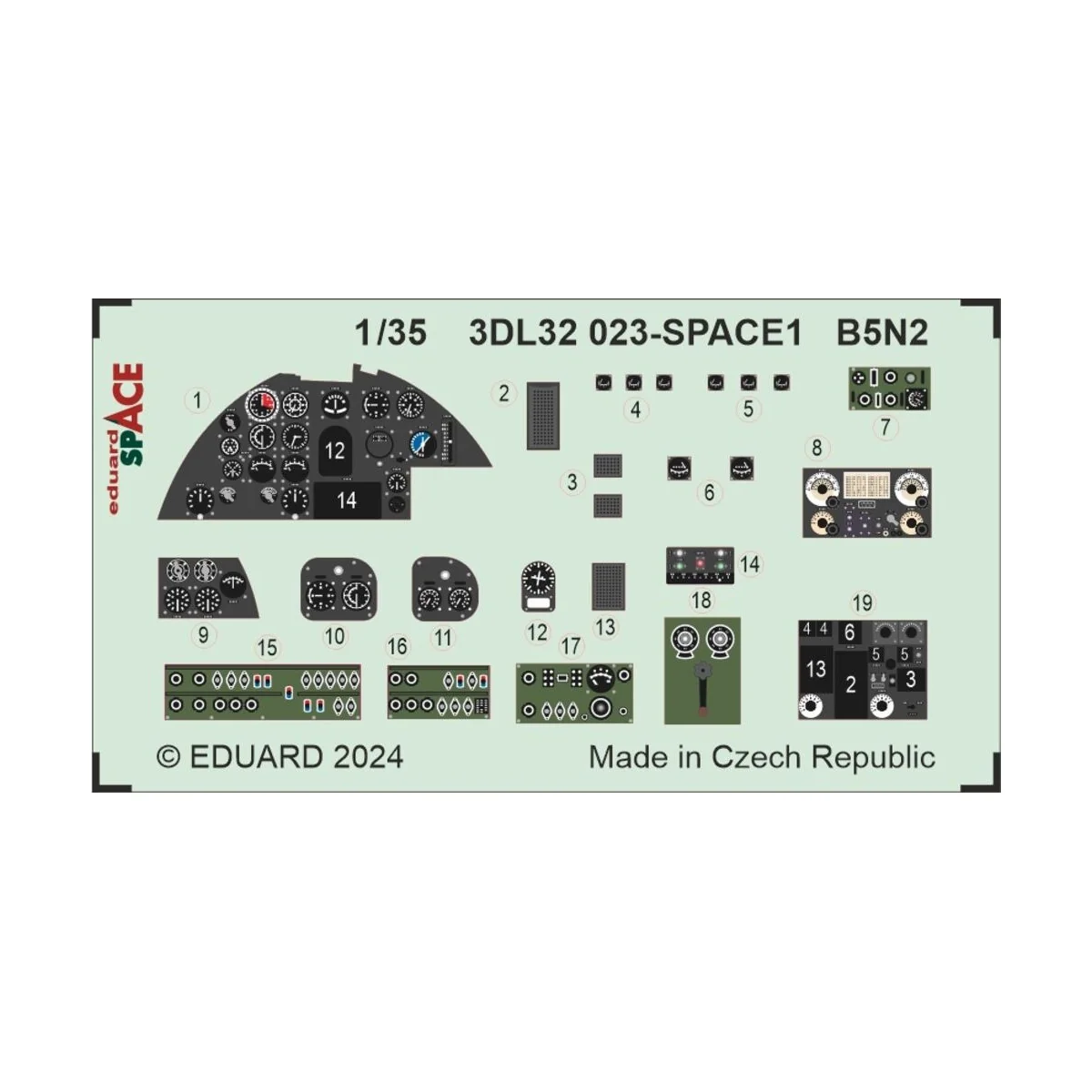 B5N2 SPACE BORDER MODEL, 1/35 - Eduard Accessories 3DL32023 B5N2 SPACE BORDER MODEL, 1/35 - Eduard Accessories 3DL32023
