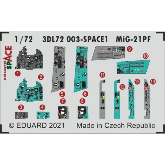 MiG-21PF SPACE 1/72 for EDUARD, 1/72 - Eduard Accessories 3DL72003