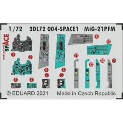 MiG-21PFM SPACE 1/72 for EDUARD, 1/72 - Eduard Accessories 3DL72004