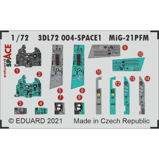 MiG-21PFM SPACE 1/72 for EDUARD - Eduard Accessories 3DL72004
