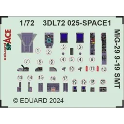 MiG-29 9-19 SMT SPACE, 1/72 - Eduard Accessories 3DL72025
