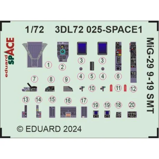 MiG-29 9-19 SMT SPACE, 1/72 - Eduard Accessories 3DL72025