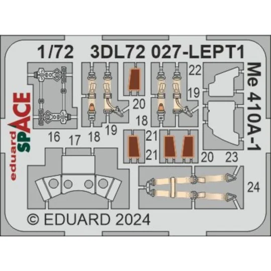Me 410A-1 SPACE 1/72 AIRFIX, 1/72 - Eduard Accessories 3DL72027