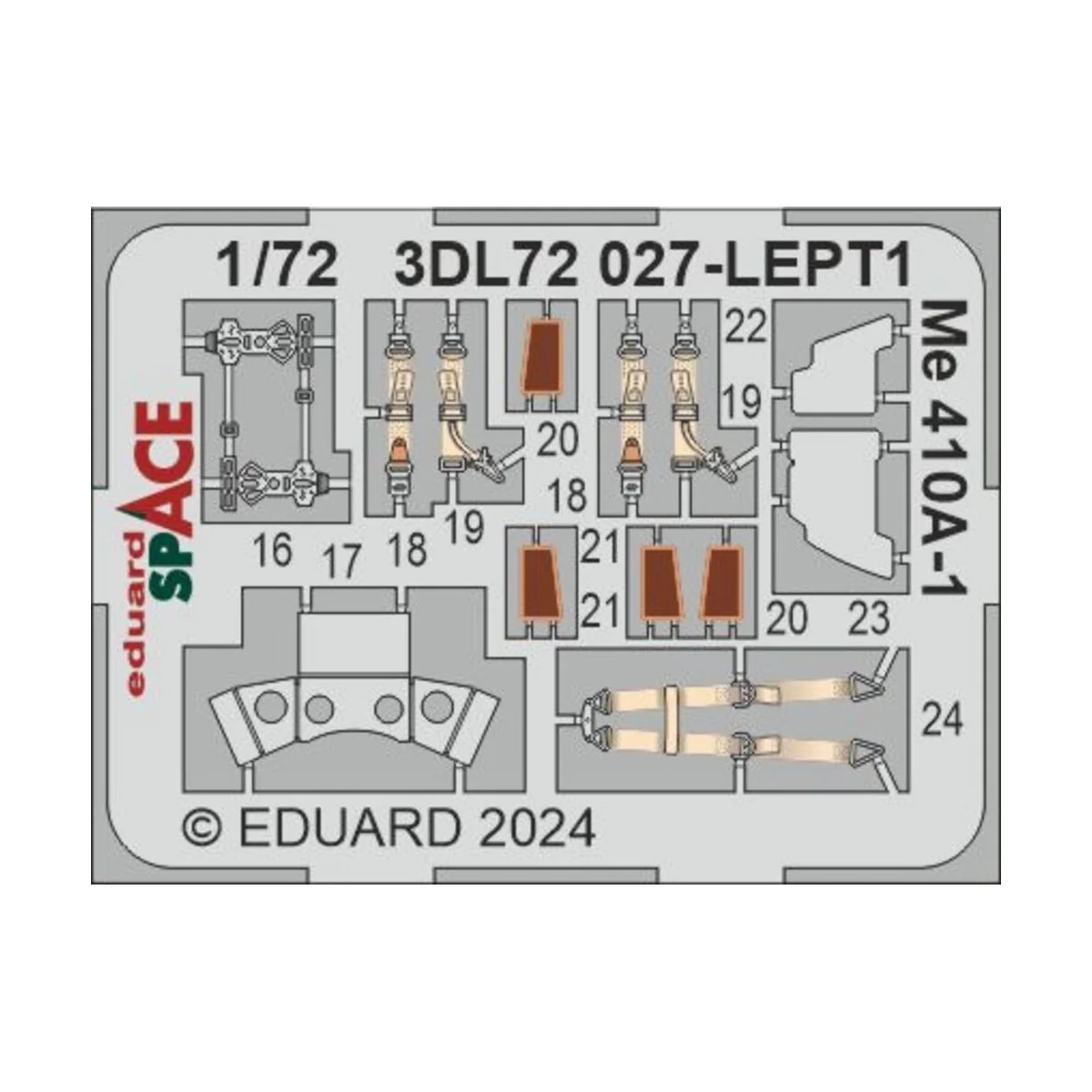 Me 410A-1 SPACE 1/72 AIRFIX, 1/72 - Eduard Accessories 3DL72027