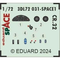 CR.32 SPACE ITALERI, 1/72 - Eduard Accessories 3DL72031