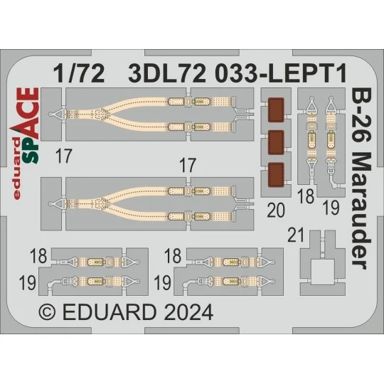 B-26 Marauder SPACE HASEGAWA / EDUARD, 1/72 - Eduard Accessories 3D...