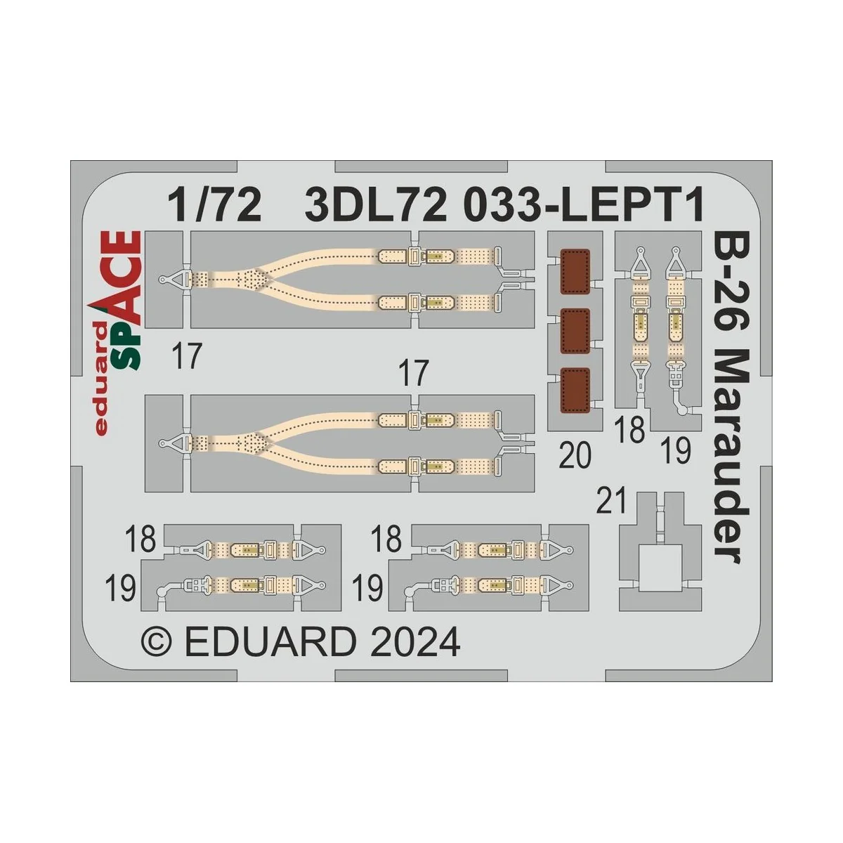 B-26 Marauder SPACE HASEGAWA / EDUARD, 1/72 - Eduard Accessories 3D...