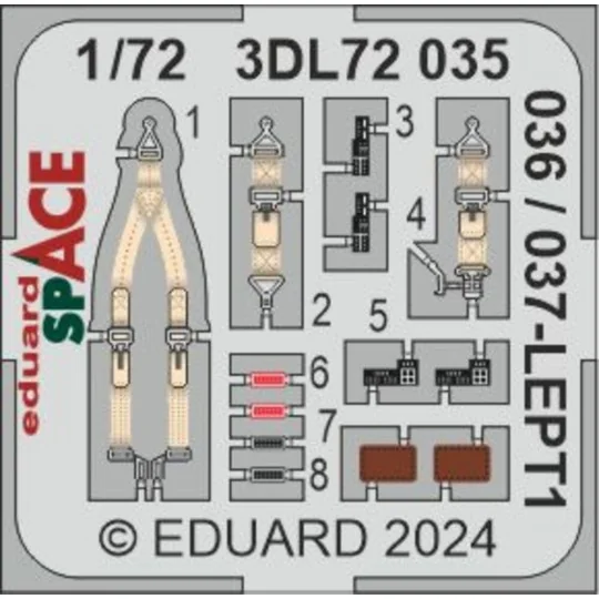 P-51D-5 SPACE, 1/72 - Eduard Accessories 3DL72035
