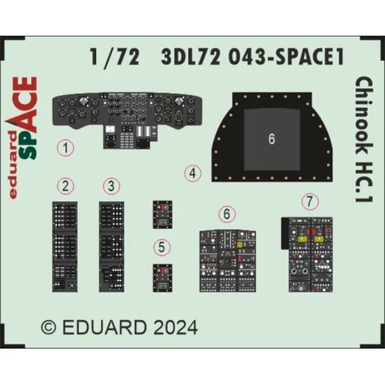 Chinook HC.1 SPACE AIRFIX, 1/72 - Eduard Accessories 3DL72043