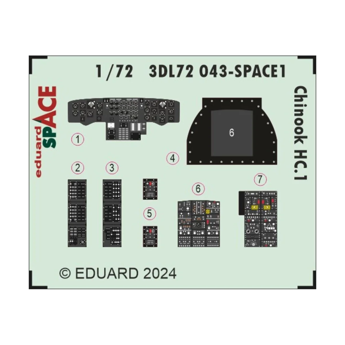 Chinook HC.1 SPACE AIRFIX, 1/72 - Eduard Accessories 3DL72043