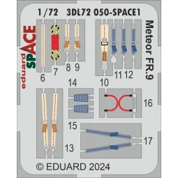 Meteor FR.9 SPACE AIRFIX, 1/72 - Eduard Accessories 3DL72050