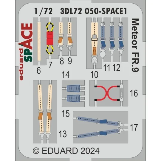 Meteor FR.9 SPACE AIRFIX - Eduard Accessories 3DL72050
