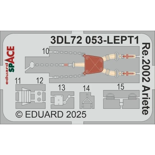 Re.2002 Ariete SPACE ITALERI, 1/72 - Eduard Accessories 3DL72053