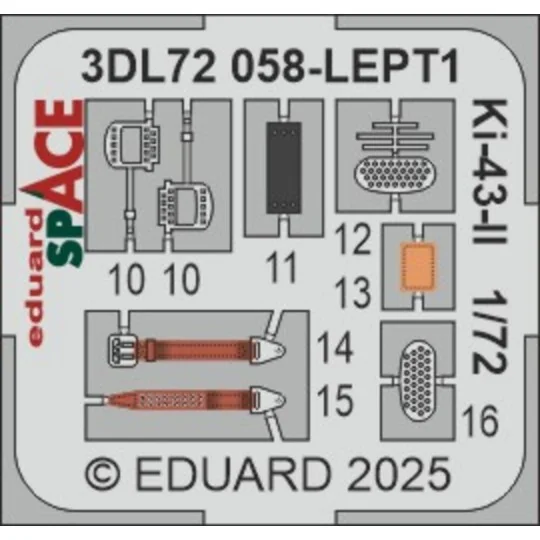 Ki-43-II SPACE ARMA HOBBY, 1/72 - Eduard Accessories 3DL72058