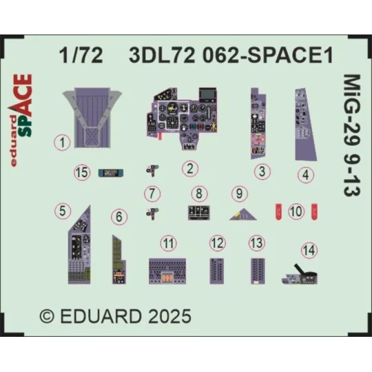MiG-29 9-13 SPACE GREAT WALL HOBBY, 1/72 - Eduard Accessories 3DL72062