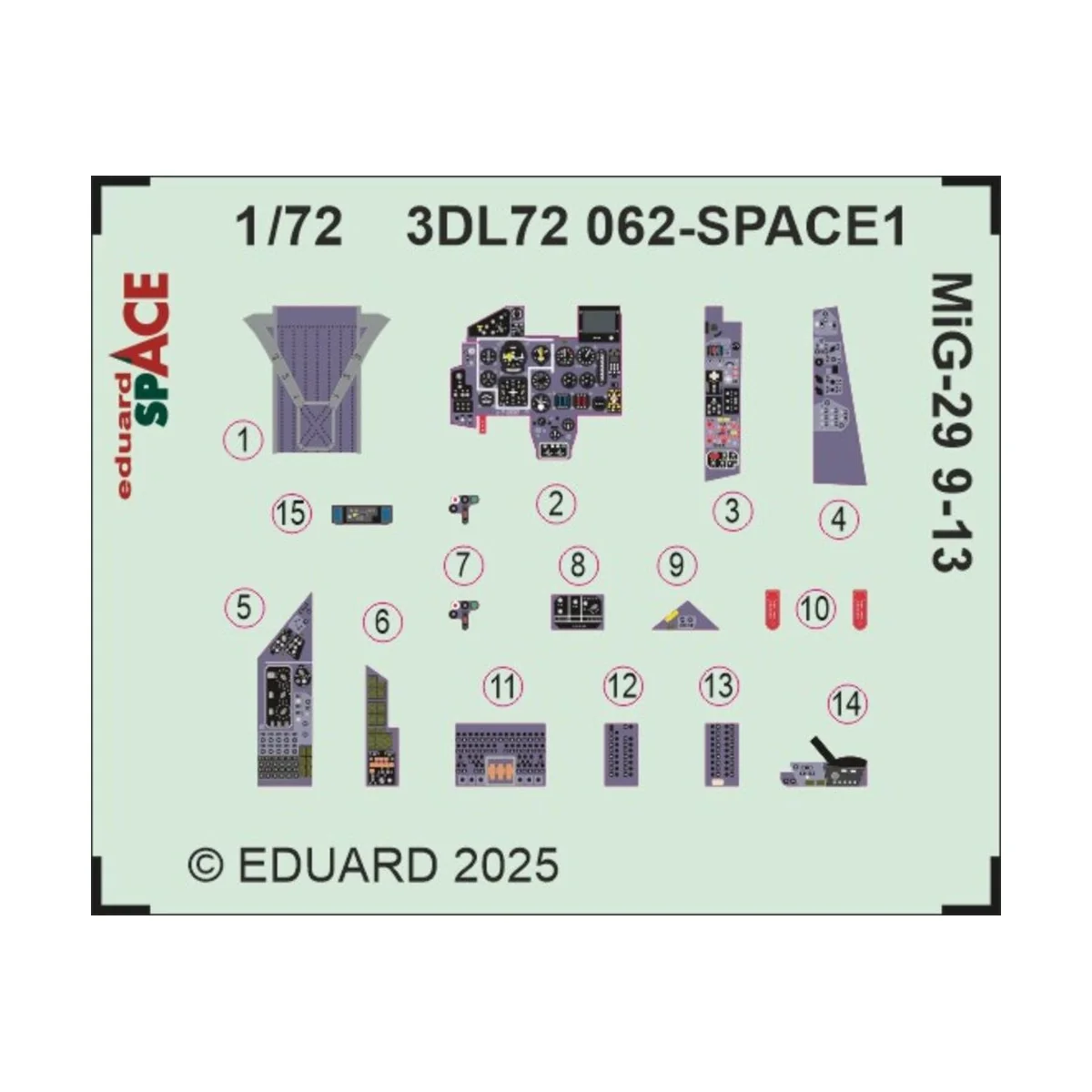 MiG-29 9-13 SPACE GREAT WALL HOBBY, 1/72 - Eduard Accessories 3DL72062