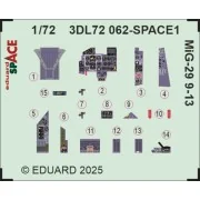 MiG-29 9-13 SPACE GREAT WALL HOBBY, 1/72 - Eduard Accessories 3DL72062