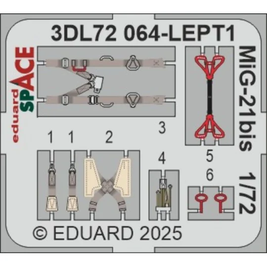MiG-21bis SPACE EDUARD, 1/72 - Eduard Accessories 3DL72064