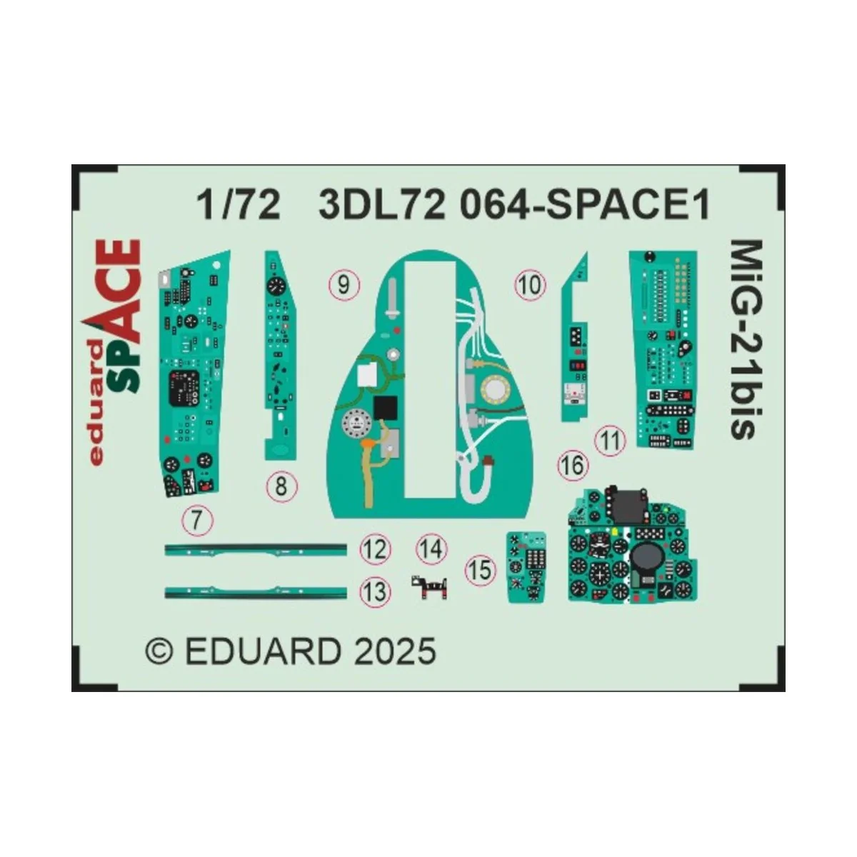MiG-21bis SPACE EDUARD, 1/72 - Eduard Accessories 3DL72064