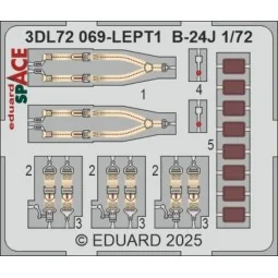 B-24J SPACE HASEGAWA, 1/72 - Eduard Accessories 3DL72069