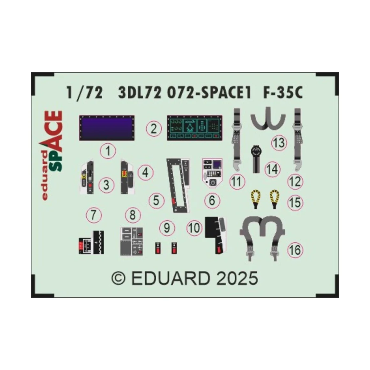 F-35C SPACE 1/72 for Tamiya, 1/72 - Eduard Accessories 3DL72072 F-35C SPACE 1/72 for Tamiya, 1/72 - Eduard Accessories 3DL72072
