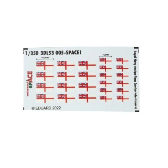Royal Navy ensign flags (cruiser/destroyers) SPACE, 1/350 - Eduard ...