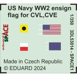 US Navy WW2 ensign flag for CVL, CVE, CL & DD SPACE, 1/350 - Eduard...