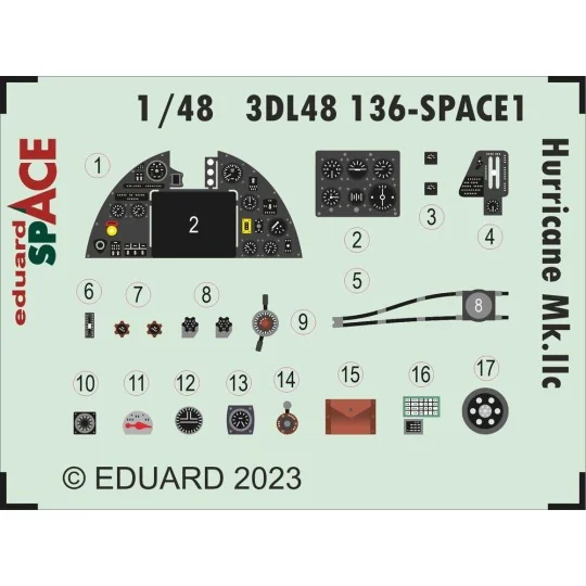 Hurricane Mk.IIc SPACE 1/48 ARMA HOBBY - Eduard Accessories 3DL48136