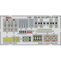 F-14B SPACE 1/48 GREAT WALL HOBBY, 1/48 - Eduard Accessories 3DL48143