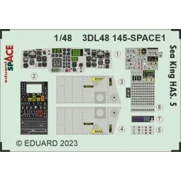 Sea King HAS.5 SPACE 1/48 AIRFIX, 1/48 - Eduard Accessories 3DL48145