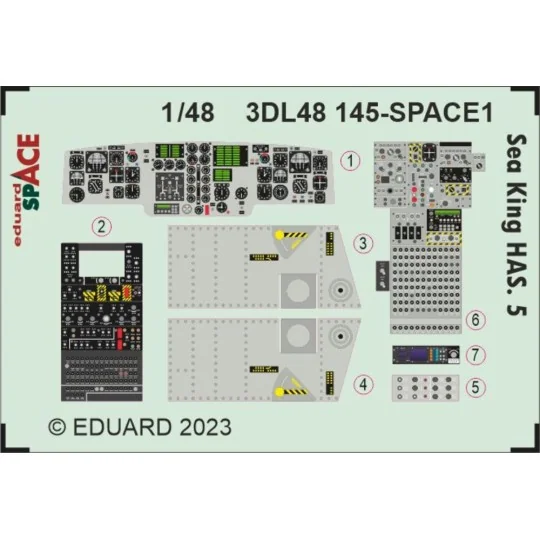 Sea King HAS.5 SPACE 1/48 AIRFIX, 1/48 - Eduard Accessories 3DL48145