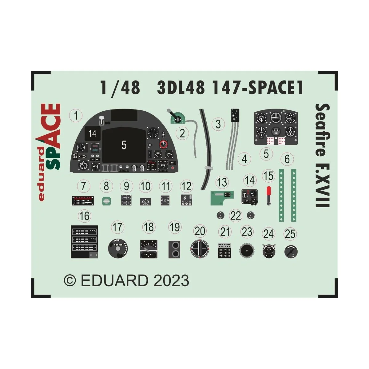 Seafire F.XVII SPACE, 1/48 - Eduard Accessories 3DL48147