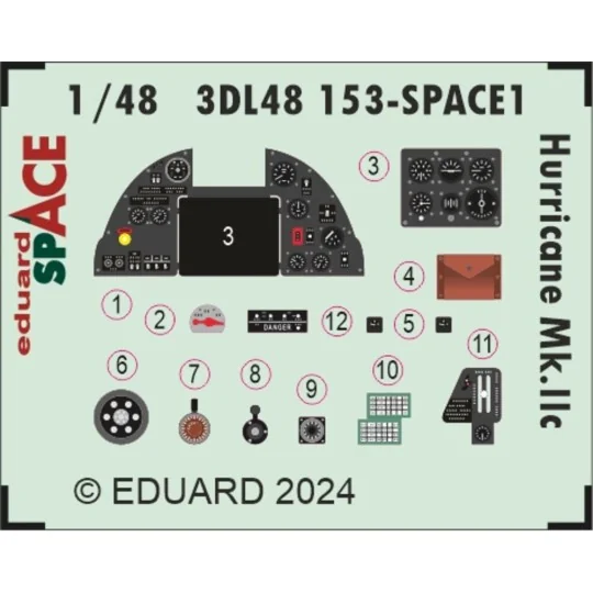 Hurricane Mk.IIc SPACE, 1/48 - Eduard Accessories 3DL48153