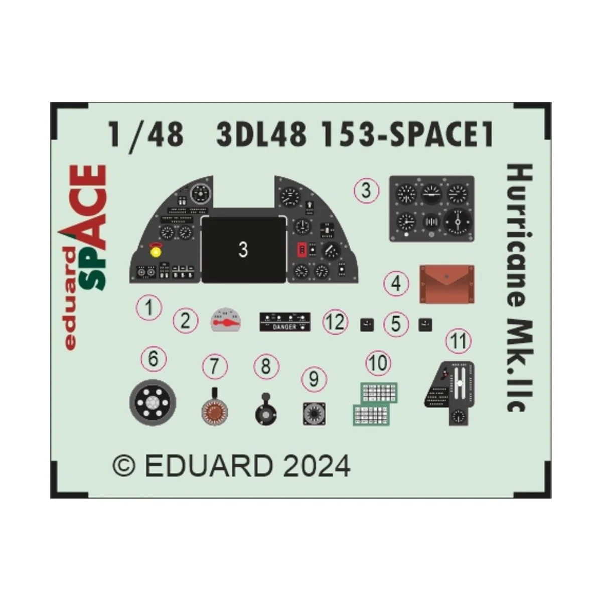 Hurricane Mk.IIc SPACE 1/48 - Eduard Accessories 3DL48153
