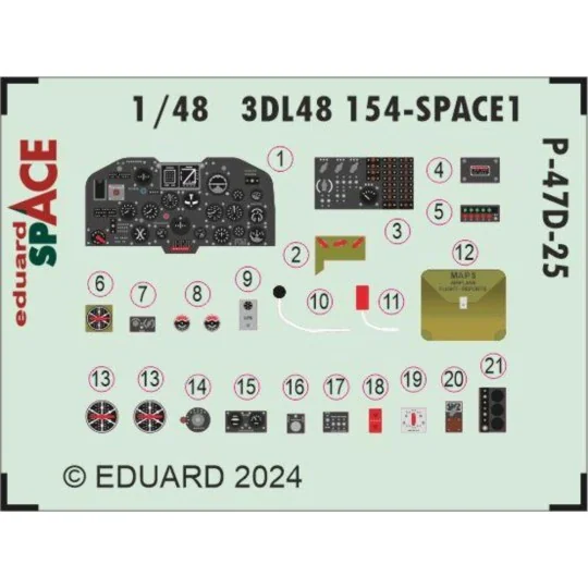 P-47D-25 SPACE, 1/48 - Eduard Accessories 3DL48154