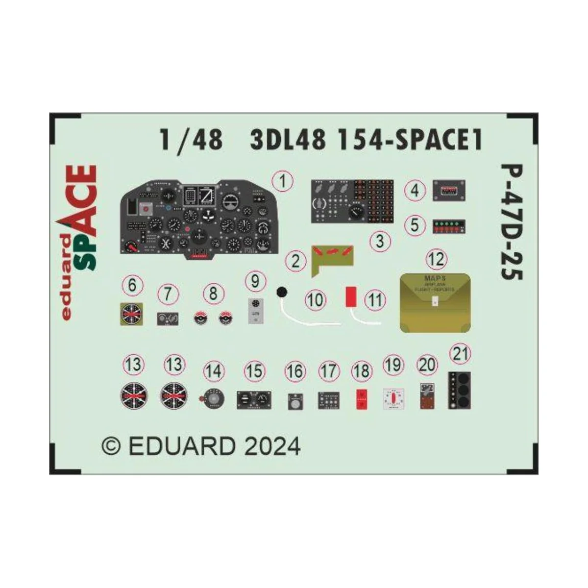P-47D-25 SPACE, 1/48 - Eduard Accessories 3DL48154