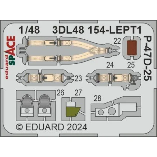 P-47D-25 SPACE, 1/48 - Eduard Accessories 3DL48154