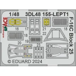 F-16C Block 25 SPACE, 1/48 - Eduard Accessories 3DL48155