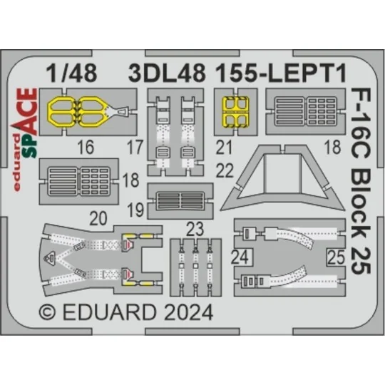 F-16C Block 25 SPACE 1/48 - Eduard Accessories 3DL48155