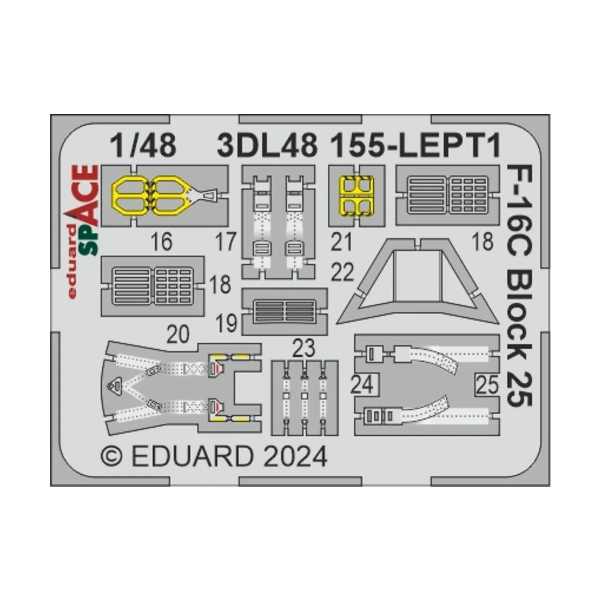 F-16C Block 25 SPACE, 1/48 - Eduard Accessories 3DL48155