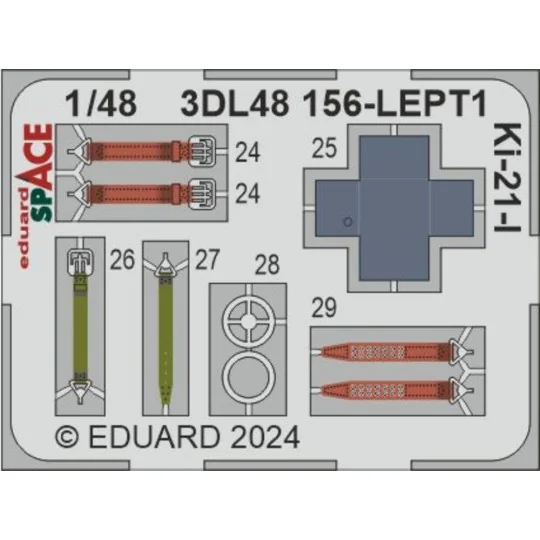 Ki-21-I SPACE 1/48 ICM, 1/48 - Eduard Accessories 3DL48156