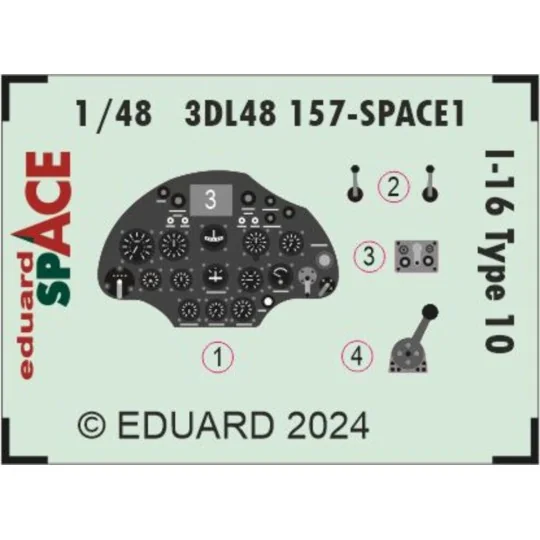 I-16 Type 10 SPACE 1/48 EDUARD - Eduard Accessories 3DL48157
