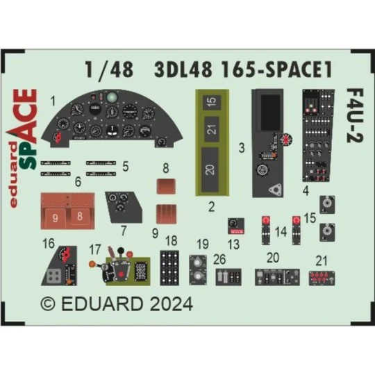 F4U-2 SPACE 1/48 MAGIC FACTORY - Eduard Accessories 3DL48165