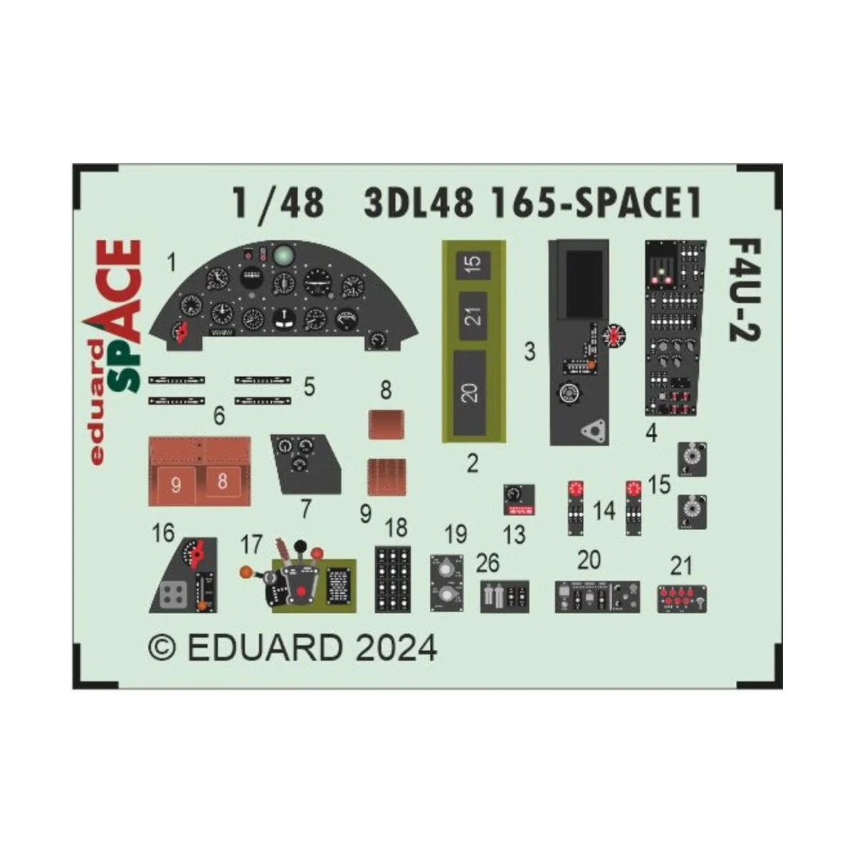 F4U-2 SPACE 1/48 MAGIC FACTORY - Eduard Accessories 3DL48165