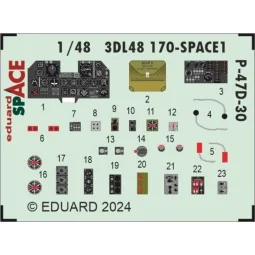 P-47D-30 SPACE 1/48 MINIART, 1/48 - Eduard Accessories 3DL48170
